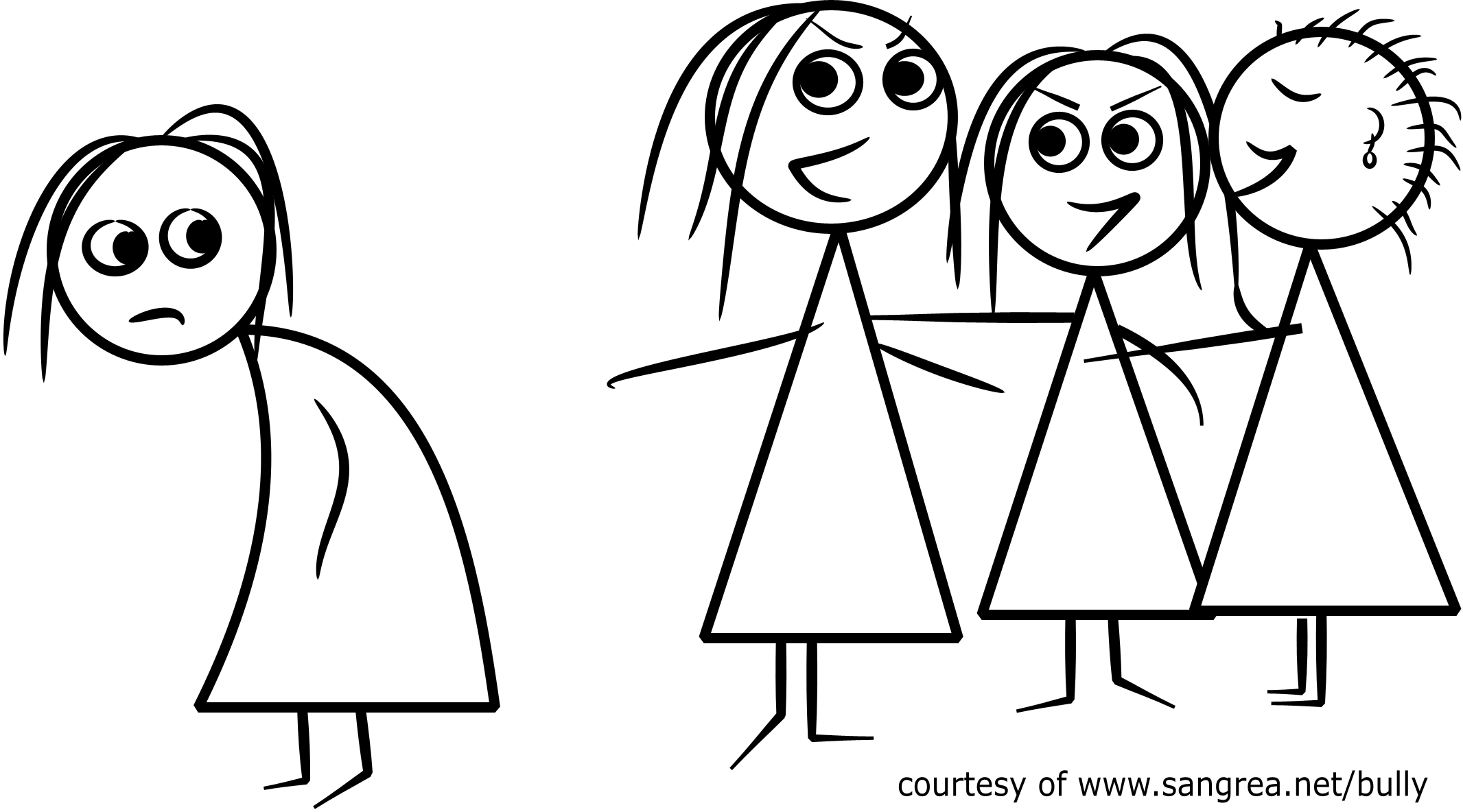 bullying clipart black and white