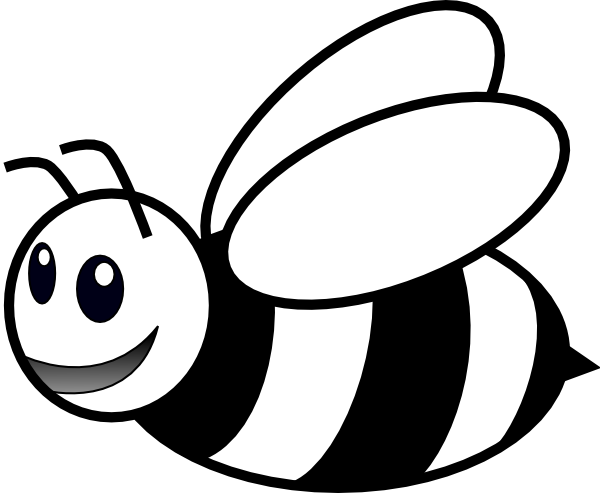 bumblebee clipart black and white