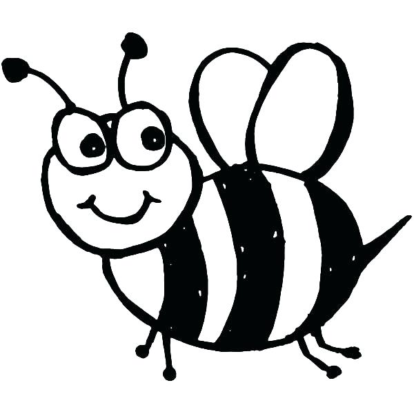 Bees clipart outline. Black and white bee