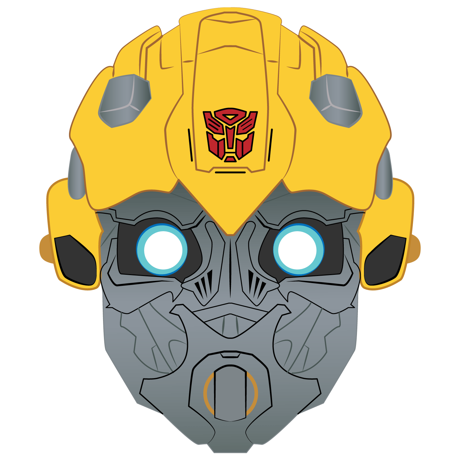 Bumblebee clipart head. Mask template free printable