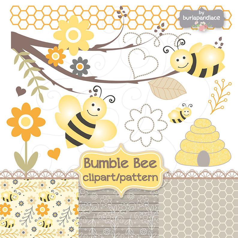 Bumblebee clipart rustic. Bumble bee and digital