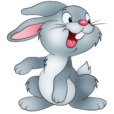 Moving clip art cartoon. Characters clipart bunny