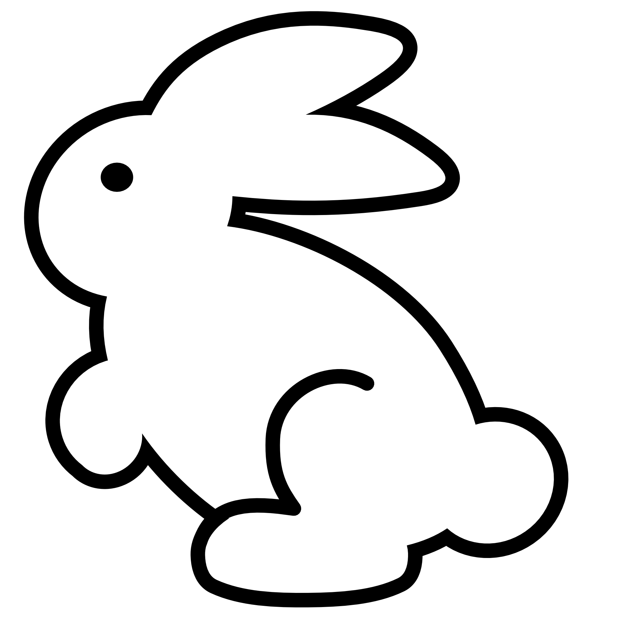 Bunny black and white. Trail clipart line dot