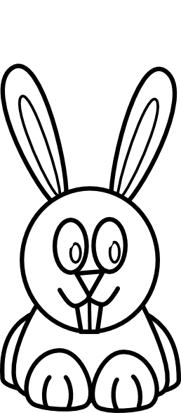 bunny clipart black and white