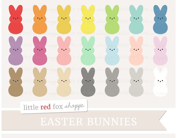bunnies clipart colored