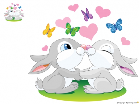 bunnies clipart couple
