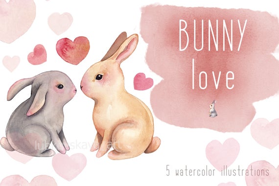 bunnies clipart couple