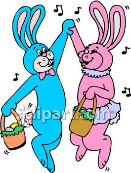 bunnies clipart dancing