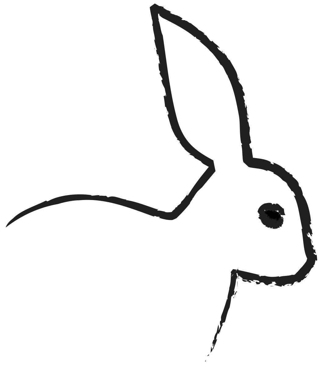 Bunnies clipart easy. Free rabbit outline download
