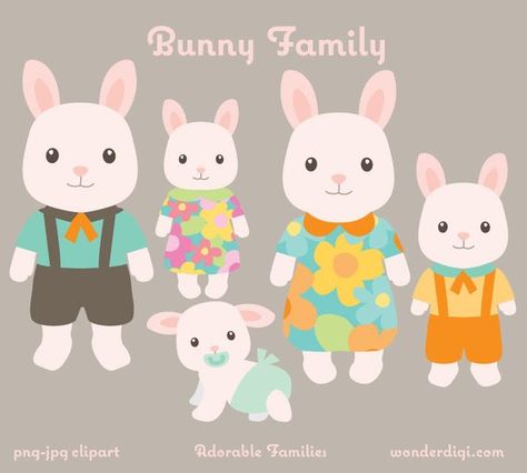 clipart bunny family