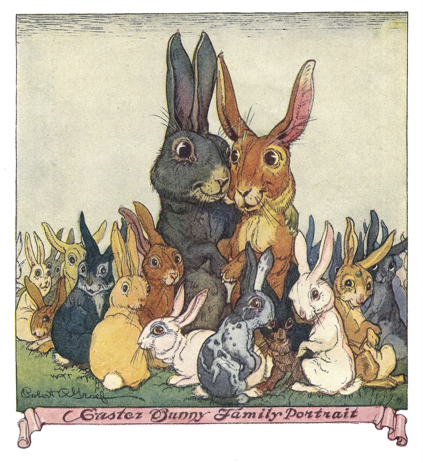bunnies clipart family