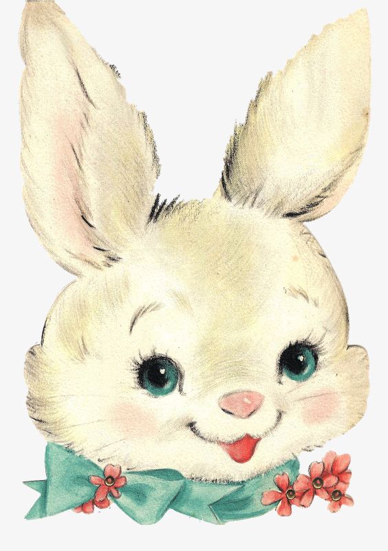 Cute bunny and vintage. Bunnies clipart friends