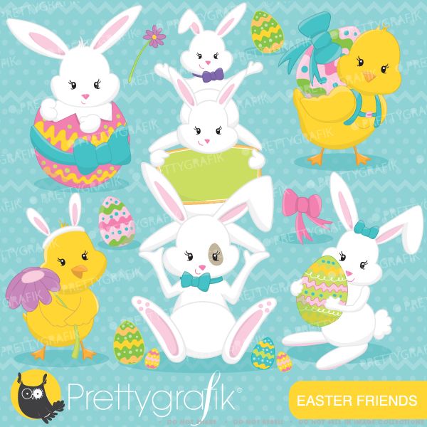 bunnies clipart friends