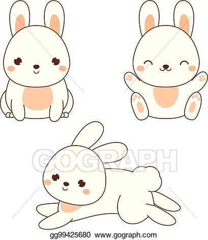 bunnies clipart kawaii