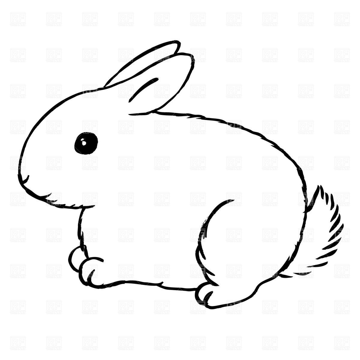 outline clipart bunny