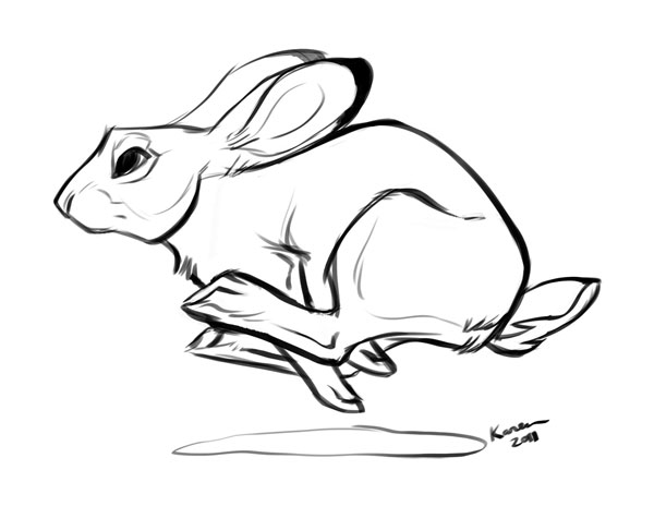 bunnies clipart running