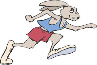 bunnies clipart running