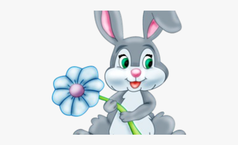 Easter bunny cute cartoon. Bunnies clipart transparent background