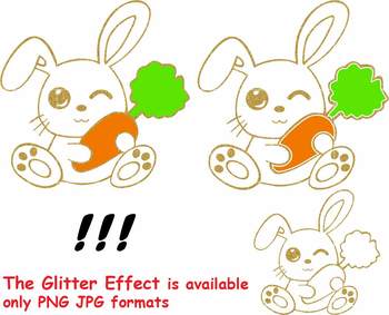 bunnies clipart glitter