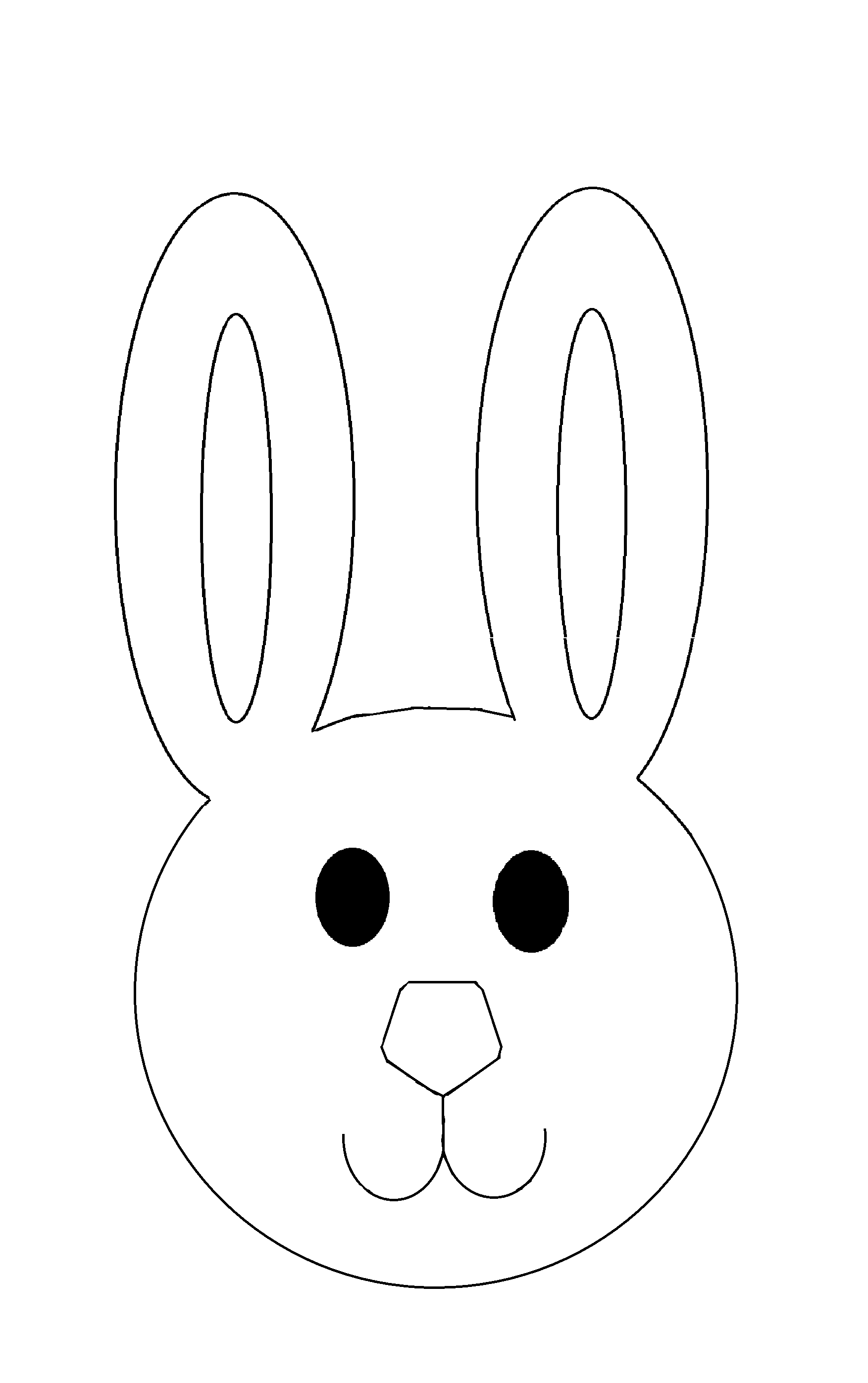 Easter bunny face Outline Coloring Page Easter Bunny Face Template