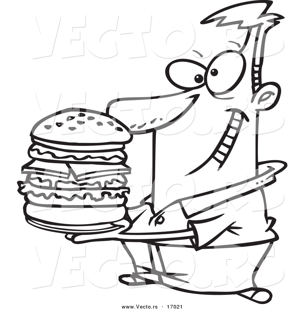 burger clipart black and white