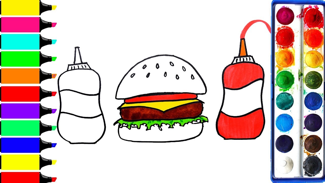 burger clipart colored