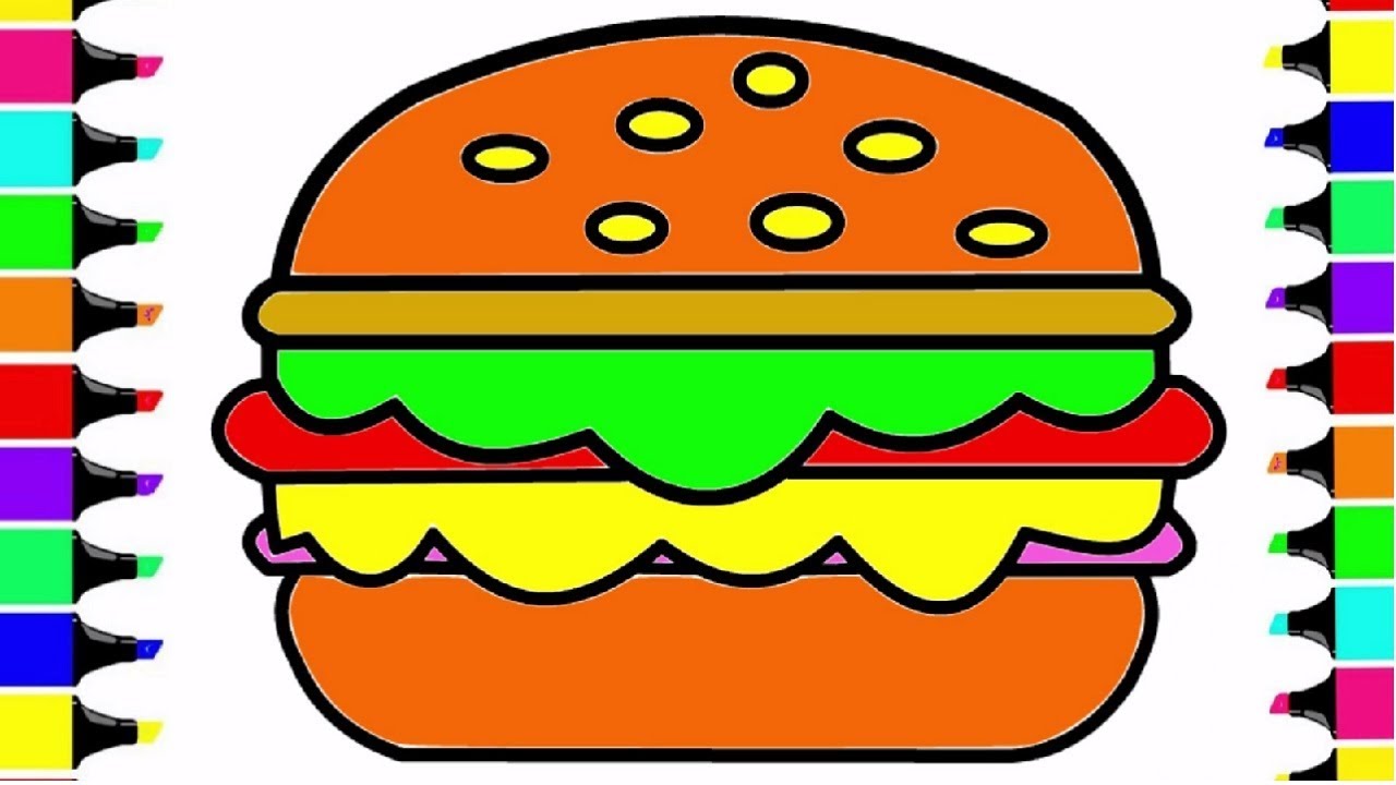 burger clipart colored