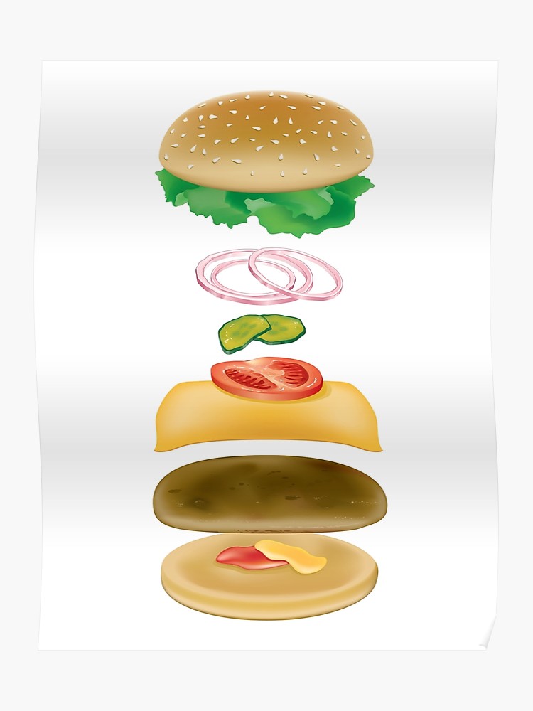 burger clipart deconstructed