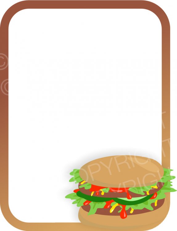 Burger clipart frame. Free menu border clip