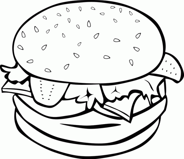burger clipart line drawing