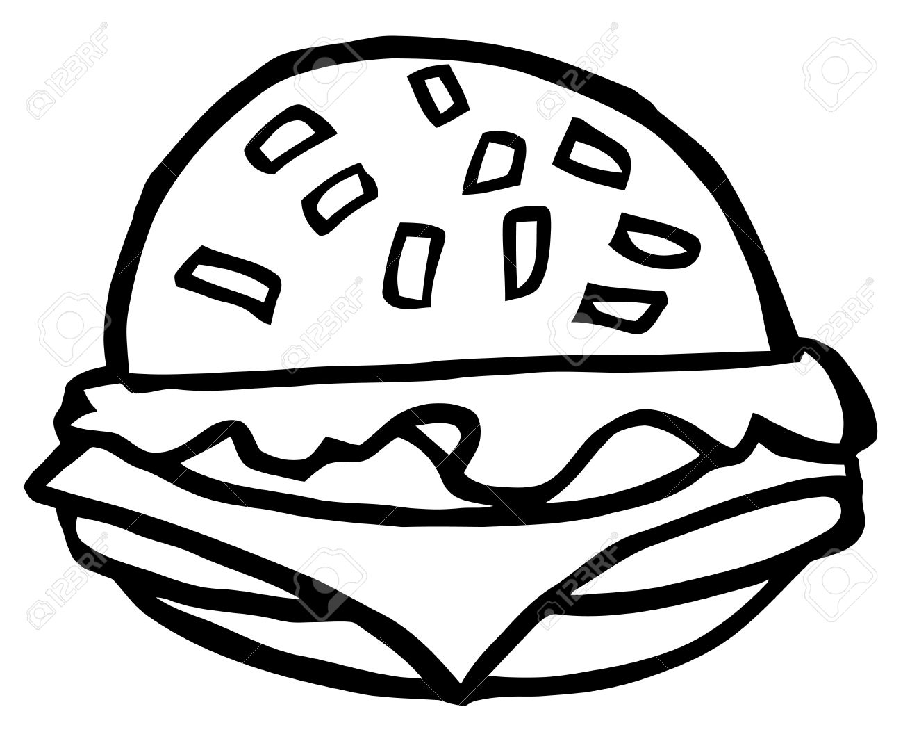 burger clipart outline