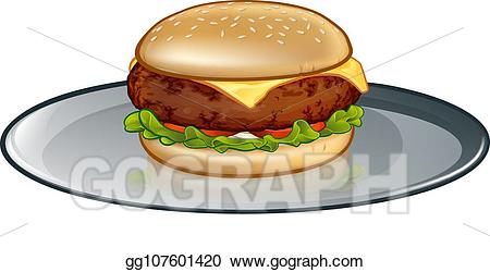 burger clipart plate clipart
