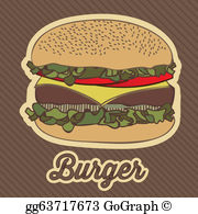 burger clipart retro