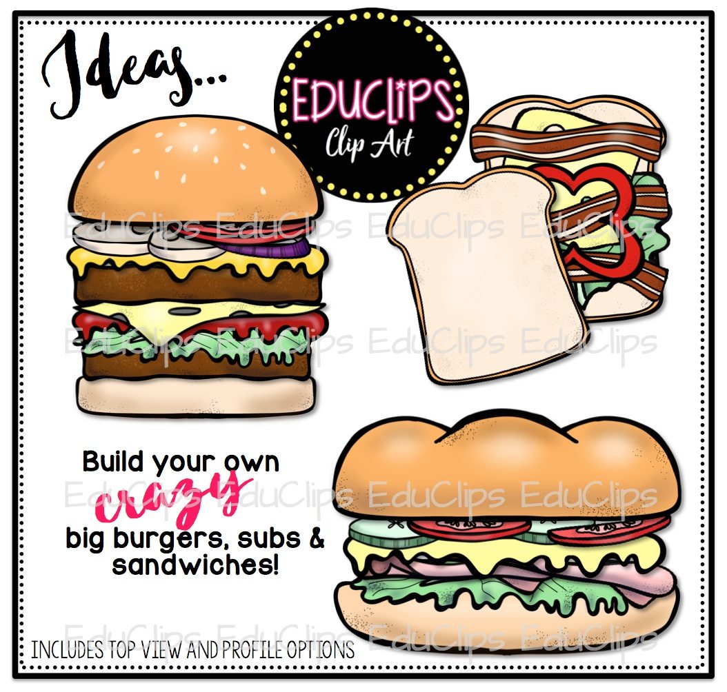  in build a. Burger clipart top view