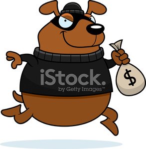 Cartoon dog stock vectors. Burglar clipart cute