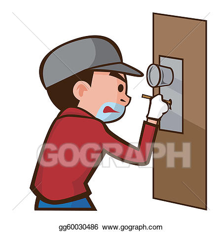 Burglar clipart intrusion. Eps vector sneak thief