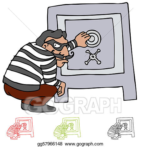 Clip art vector robber. Burglar clipart safe home
