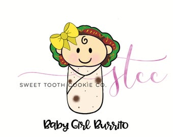 Burrito clipart baby. Cookies etsy 