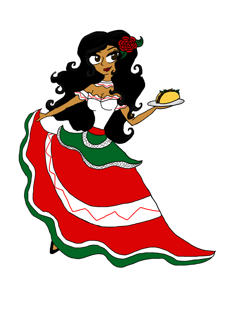 burrito clipart lady mexican