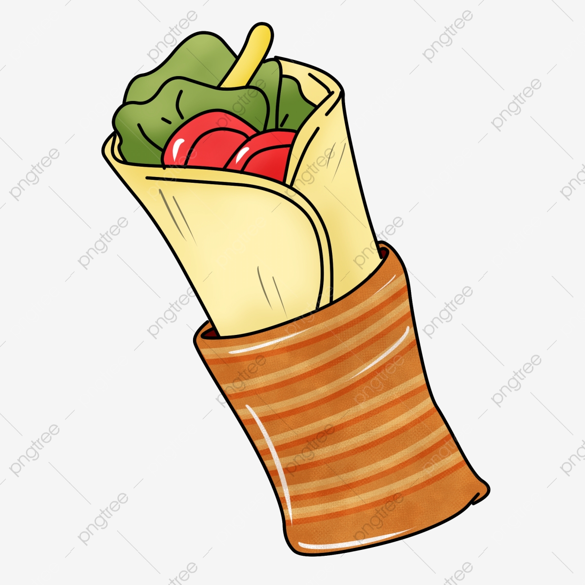 Hand drawn burritos illustration. Burrito clipart small food