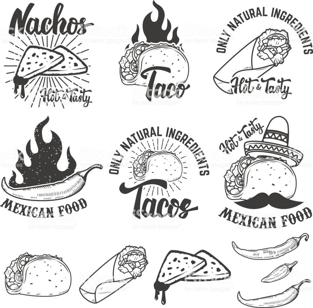 Burrito clipart vector. Mexican food nachos taco