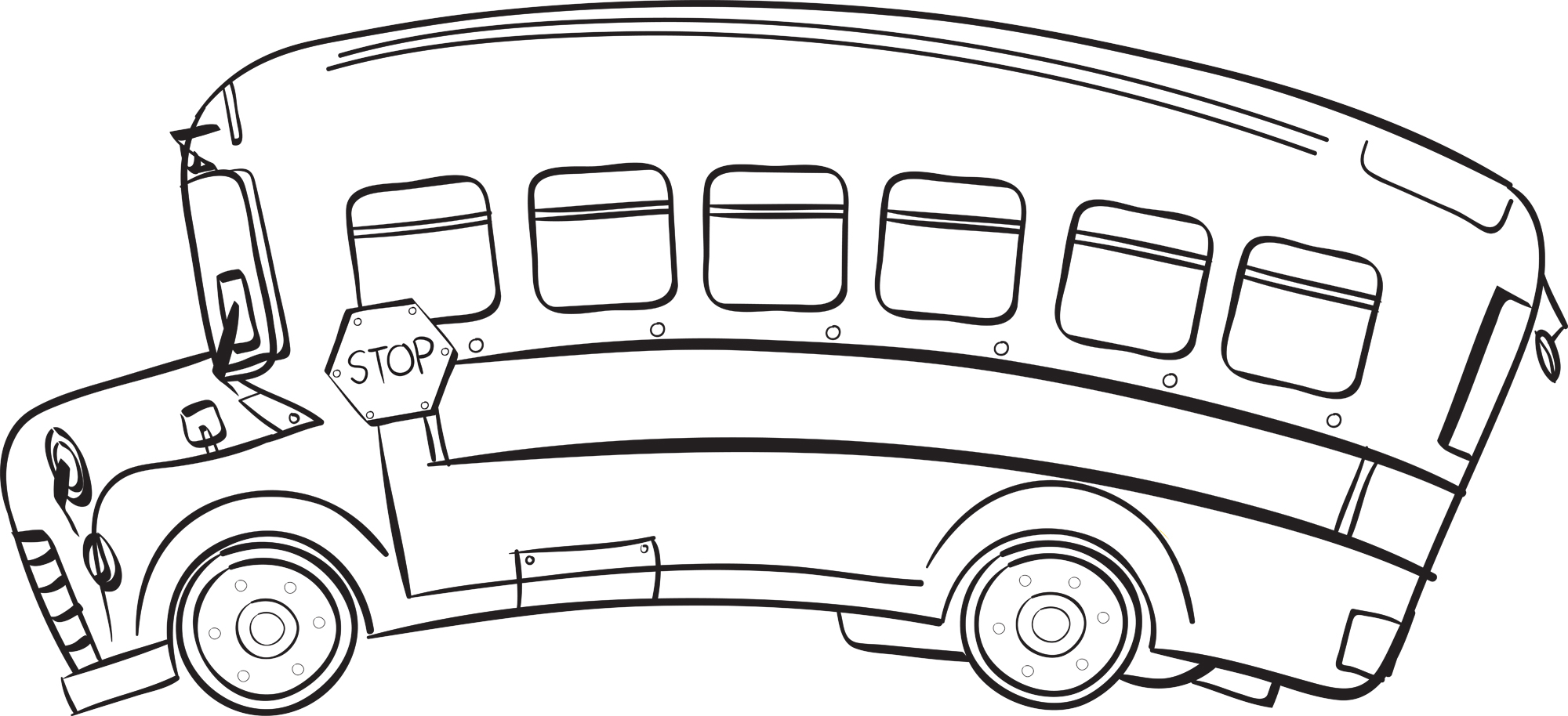 School black and white. Bus clipart library
