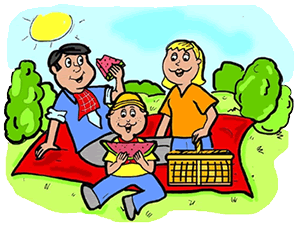 At the park . Bus clipart picnic