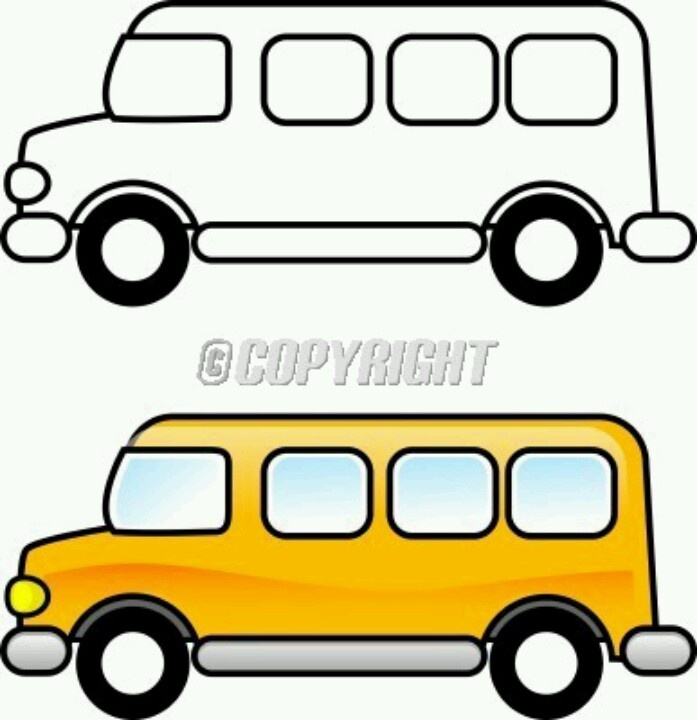 Bus clipart printable. School black and white