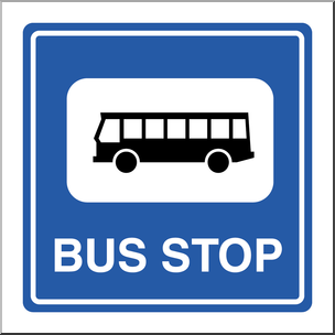 Clip art signs stop. Bus clipart sign