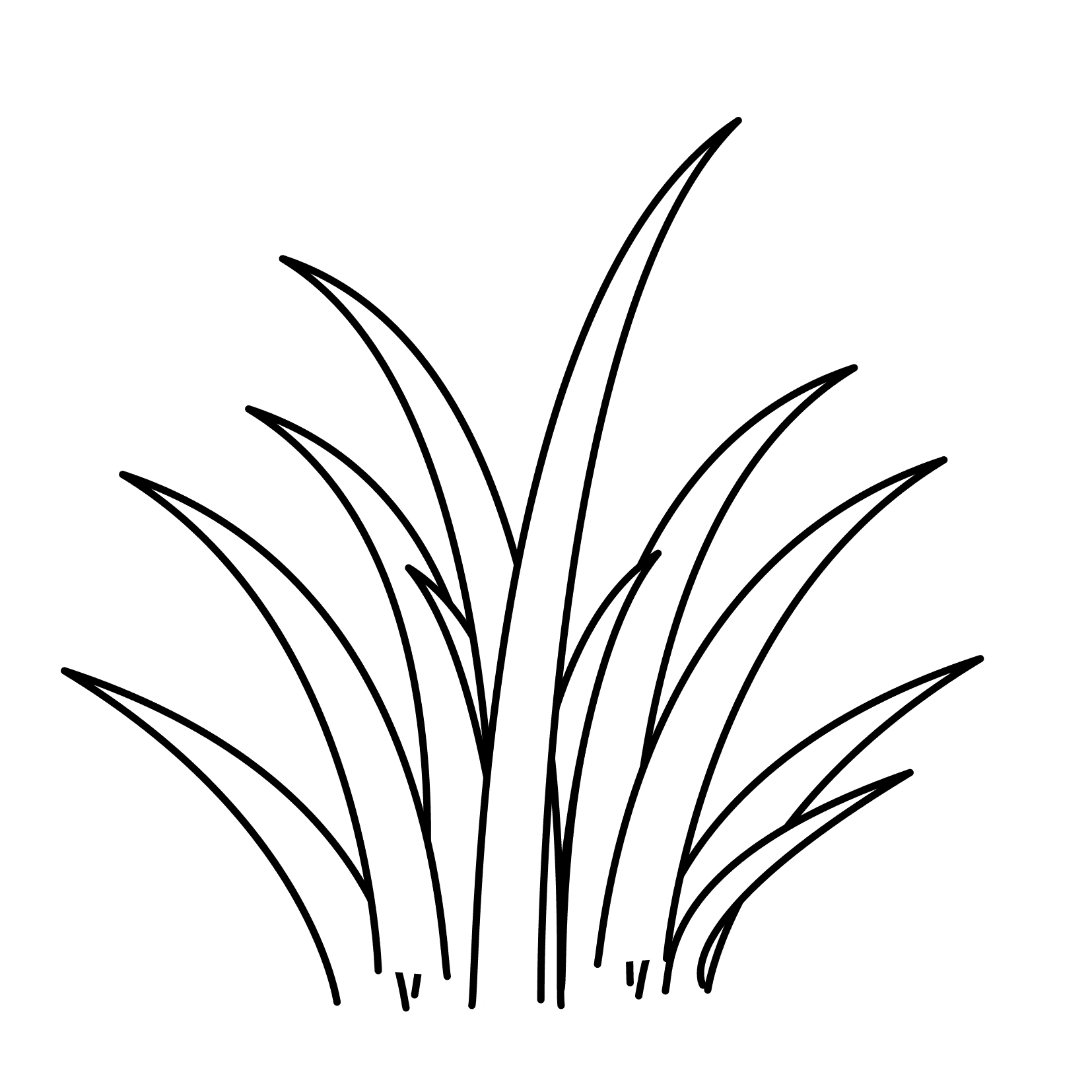 clipart grass black and white