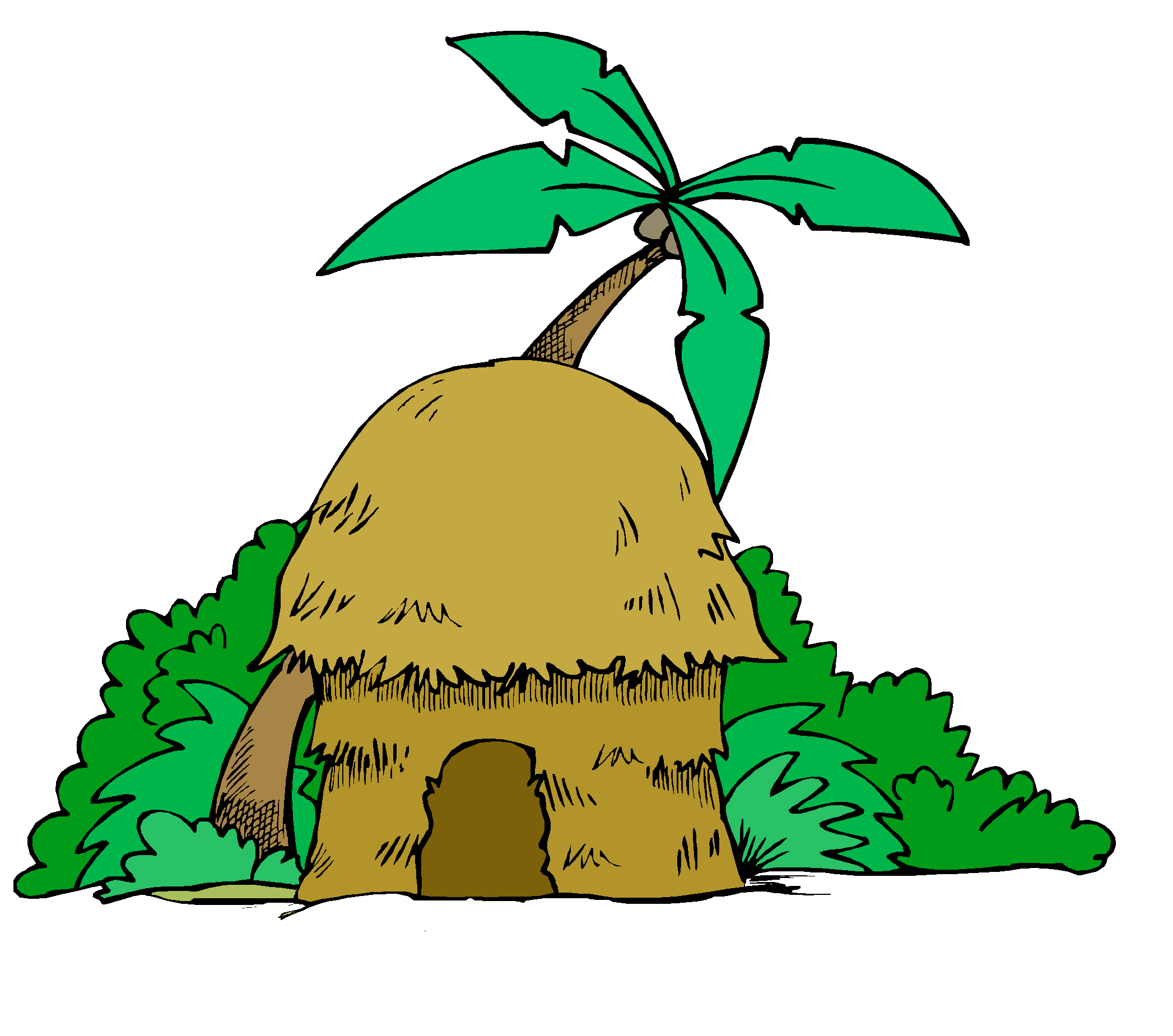 Jungle house clipground showing. Hawaiian clipart animated