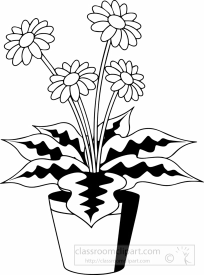 Bushes clipart black and white. Plants plant with flower