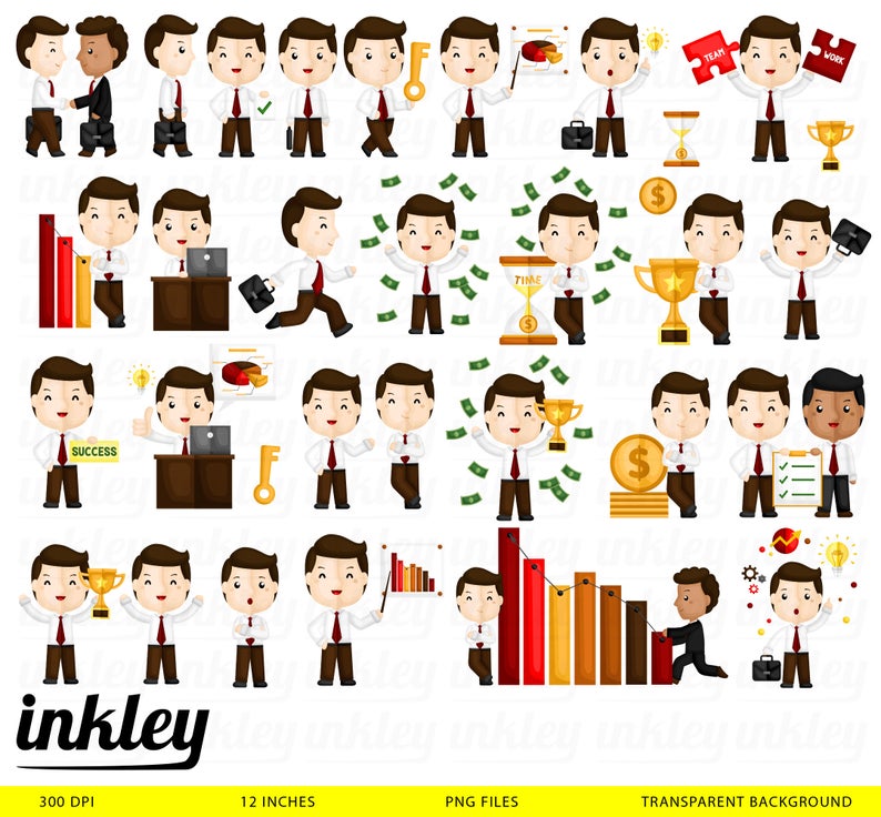 Businessman clipart buissness. Business cute worker png