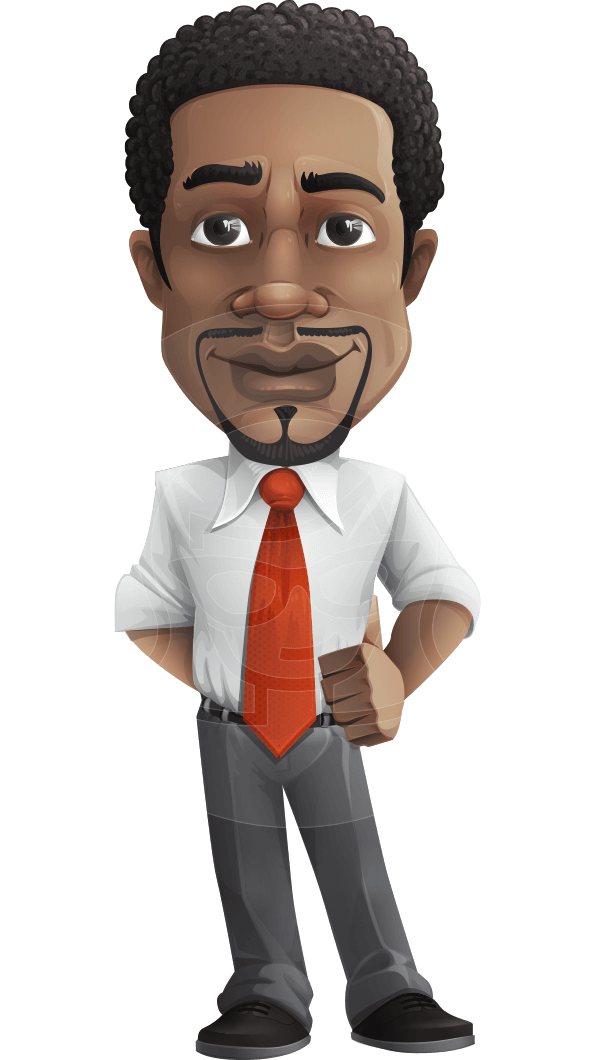 Confident vector male character. Clipart angel businessman